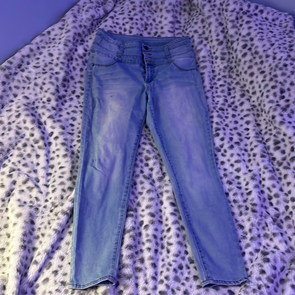 High rise ankle jegging blue jeans, size 12, Rue 21